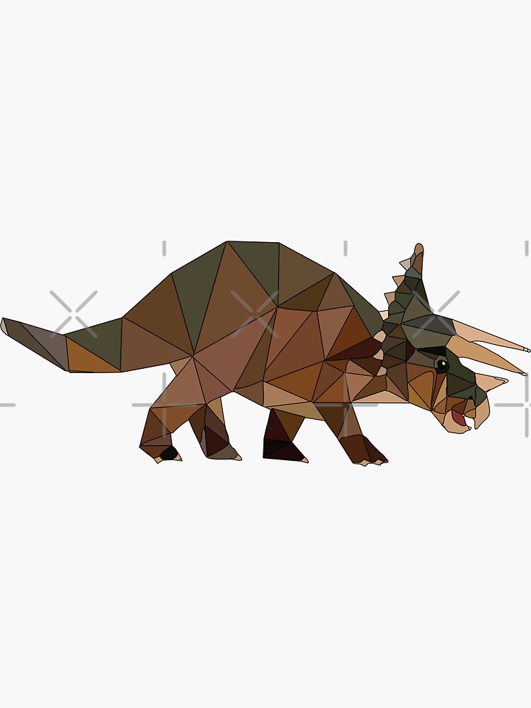 Triceratops Dinosaur Stickers and T-Shirts by carlarmes