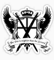 Pen is mightier than the sword crest Sticker