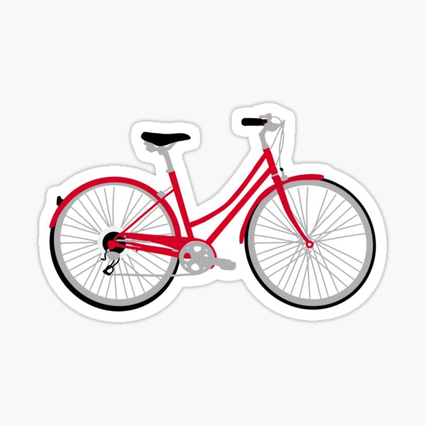 Bright Red Bike Sticker