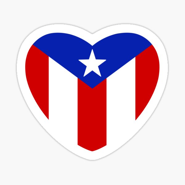 Puerto Rico Flag Heart' Sticker