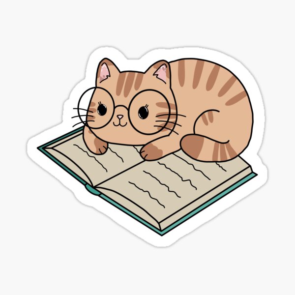 Item preview, orange cat (striped) reading  designed and sold by aloe-vera-itsme.