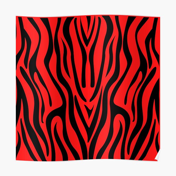 "Red and Black Zebra Print" Poster by mhicks23 Redbubble