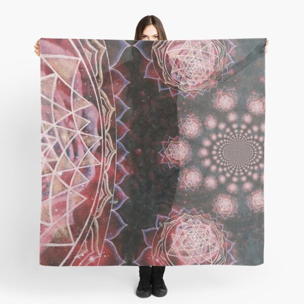 Mens silk scarves with an interstellar watercolor print