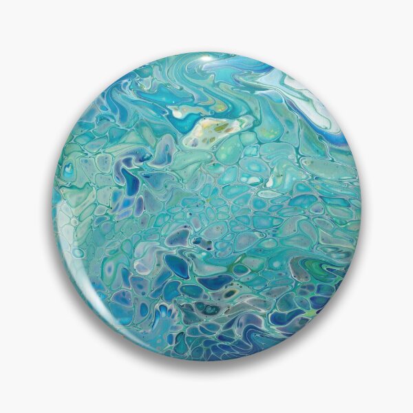 Item preview, Paint pour marbled turquoise blues designed and sold by kittyvdheuvel.