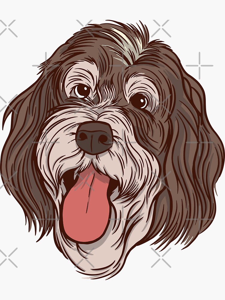 "BERNEDOODLE DOG ILLUSTRATION" Sticker by iBruster | Redbubble