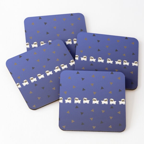 Item preview, Pug Dogs on Blue Background Design  designed and sold by AtarangiDesigns.