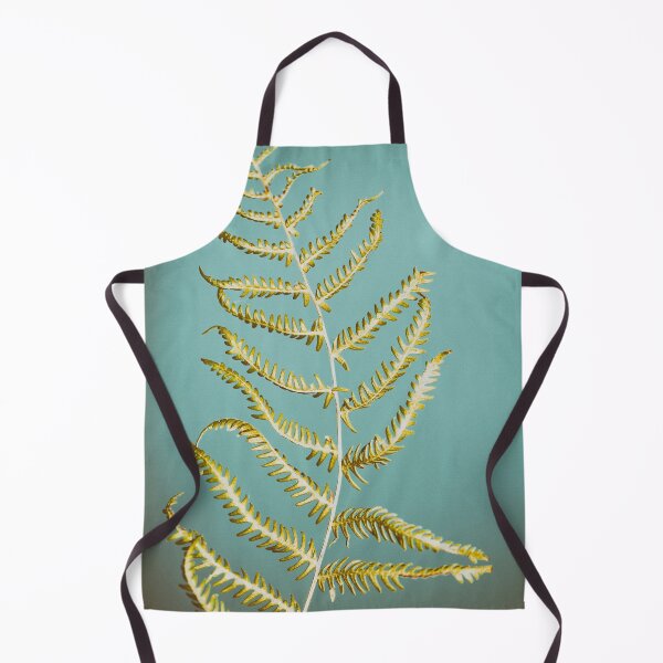 Item preview, Green Fern Leaf on Blue designed and sold by FOLK ART FUSION by heidiannemorris.