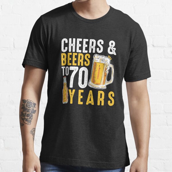 43rd Birthday Gifts Drinking Shirt for Men or Women - Cheers and Beers Art  Print by OrangePieces