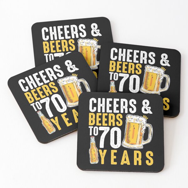 Item preview, 70th Birthday Gifts Drinking Shirt for Men or Women - Cheers and Beers designed and sold by Orange Pieces.