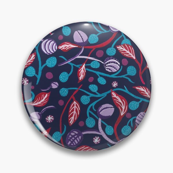 Item preview, Folk art gouache painting repeat pattern designed and sold by kittyvdheuvel.