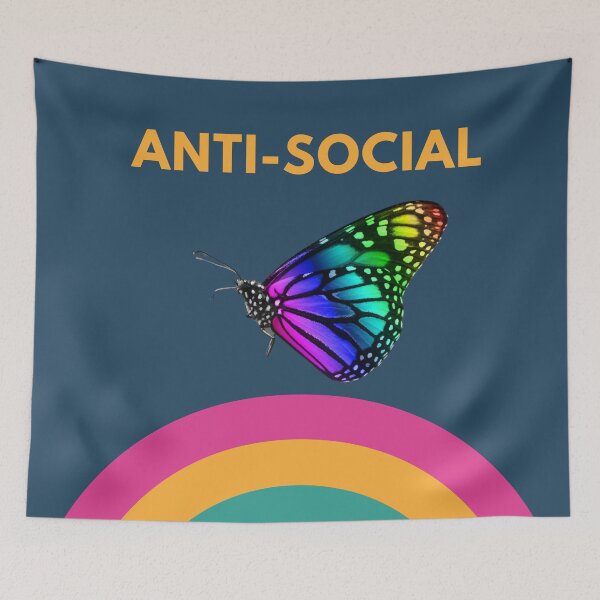 Item preview, Anti-social rainbow butterfly designed and sold by hausofbutterfly.