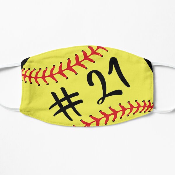 Download Yellow Softball Sports Face Mask Mask By Theshirtinator Redbubble PSD Mockup Templates