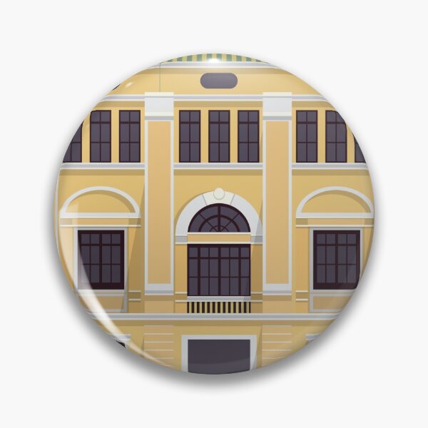 Item preview, graphic of a beautiful old yellow and green architecture designed and sold by bosilvercat.