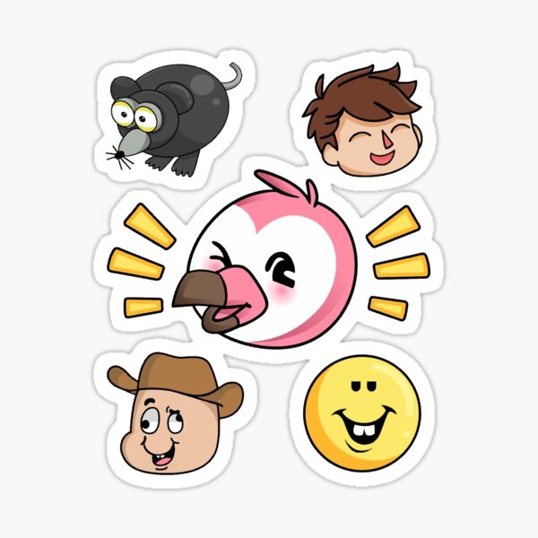 Flamingo Youtube Stickers Redbubble - youtube fans art flamingo with roblox myths