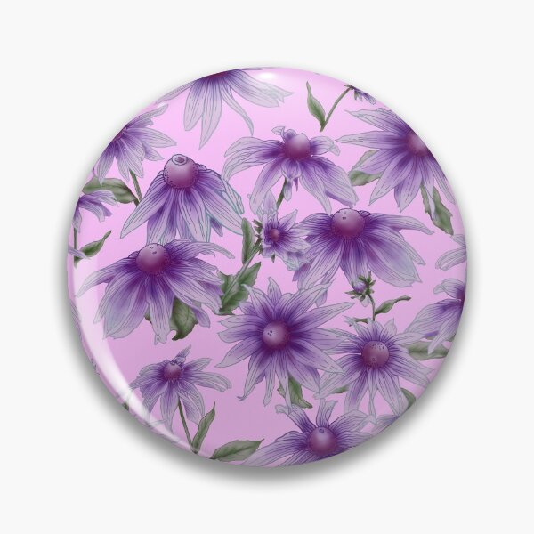 Item preview, Delicate lilac seamless pattern with rudbeckia flowers designed and sold by AsyaTury.