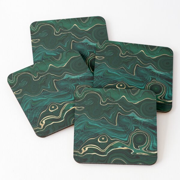Item preview, Faux Malachite Marble Texture With Gold Veins I designed and sold by MysticMarble.