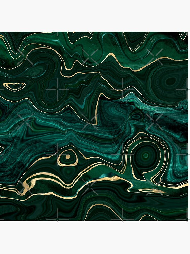 Malachite Marble Texture With Gold Veins I by MysticMarble