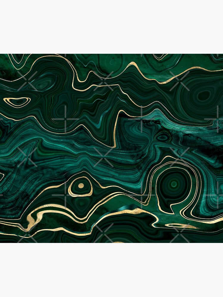Malachite Marble Texture With Gold Veins I by MysticMarble