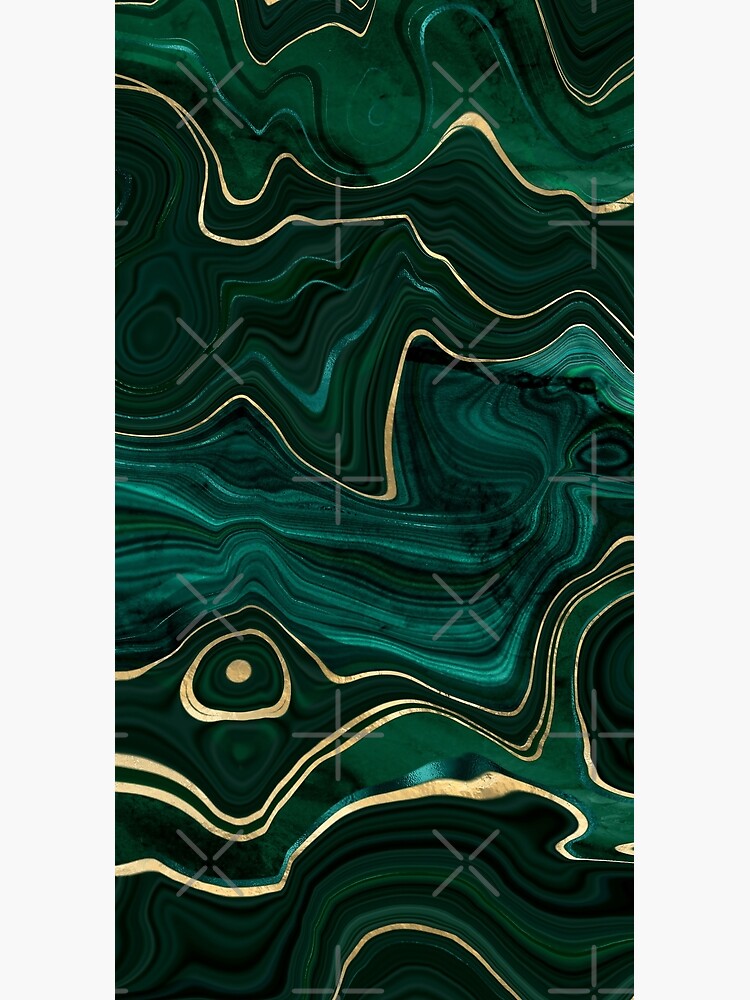 Malachite Marble Texture With Gold Veins I by MysticMarble