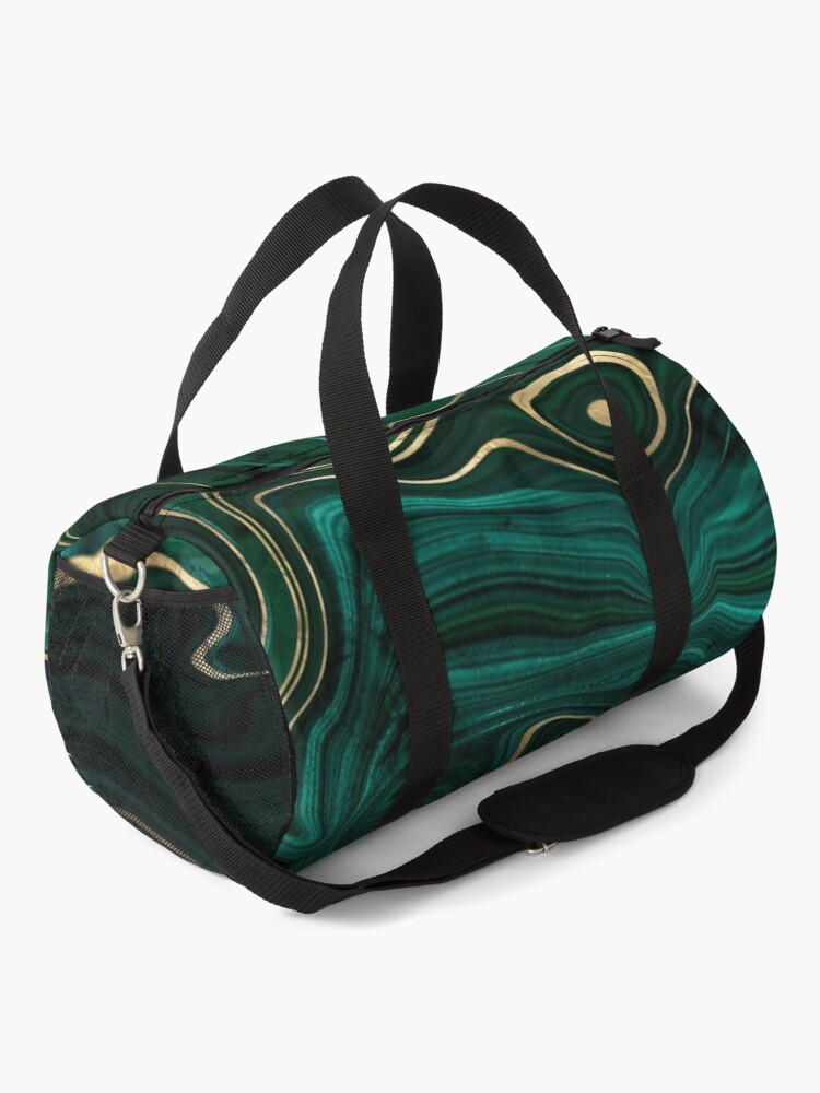 Alternate view of Malachite Marble Texture With Gold Veins I Duffle Bag