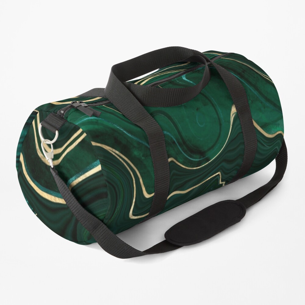 Malachite Marble Texture With Gold Veins I Duffle Bag