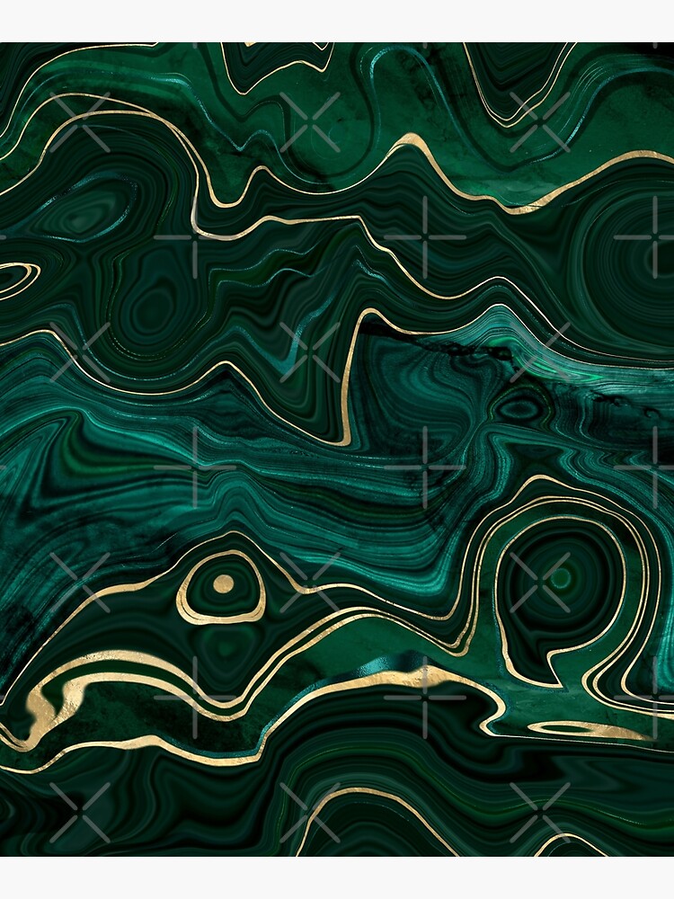 Malachite Marble Texture With Gold Veins I by MysticMarble