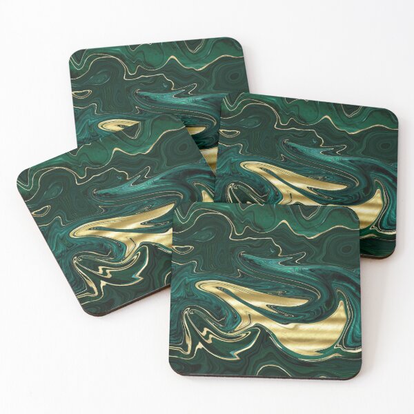 Item preview, Faux Malachite Marble Texture With Gold Veins II designed and sold by MysticMarble.