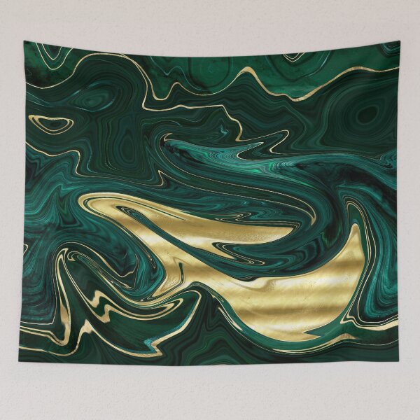 Item preview, Faux Malachite Marble Texture With Gold Veins II designed and sold by MysticMarble.