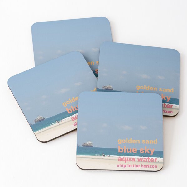 Item preview, Golden sand, blue sky, ship in horizon  designed and sold by lealey19.