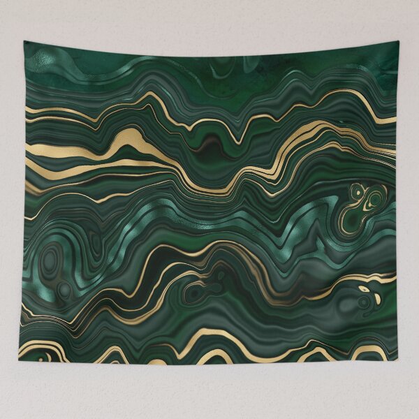 Item preview, Malachite Faux Marble Texture With Gold Veins IV designed and sold by MysticMarble.
