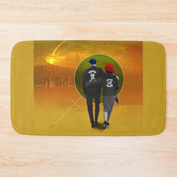 Item preview, Biker Couple walking into an Orange Sunset with Stonehenge designed and sold by KALEIDOSCOPE UK.