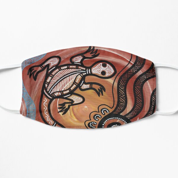 Authentic Aboriginal Art - Lizard Flat Mask