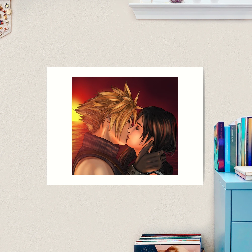 Cloud and Tifa sunset kiss