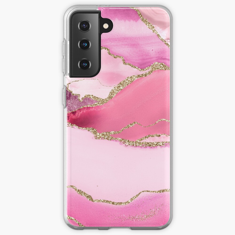 Pink Blush Agate Marble Landscape Case & Skin for Samsung Galaxy