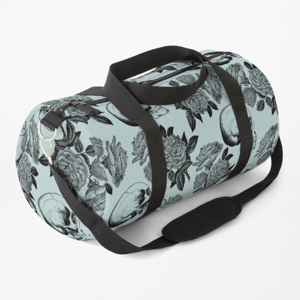 Skulls And Roses • Pastel Blue • Romantic Goth Duffle Bag
