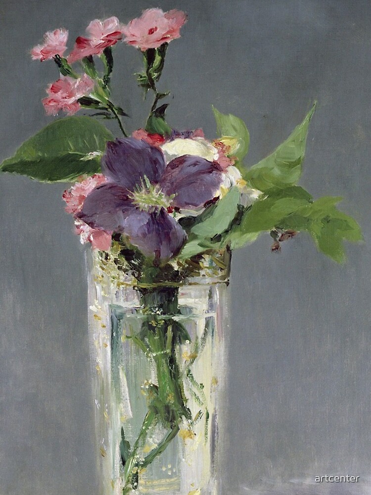 "Edouard Pinks And Clematis In A Crystal Vase" iPhone Case for