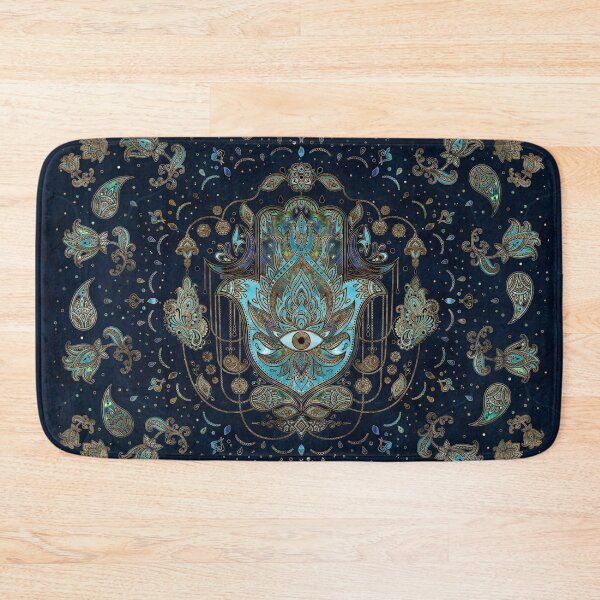 Item preview, Hamsa Hand -Hand of Fatima Blue Gemstones designed and sold by k9printart.