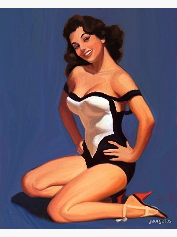 Discover Vintage Pin up Girl - 1950 Premium Matte Vertical Poster