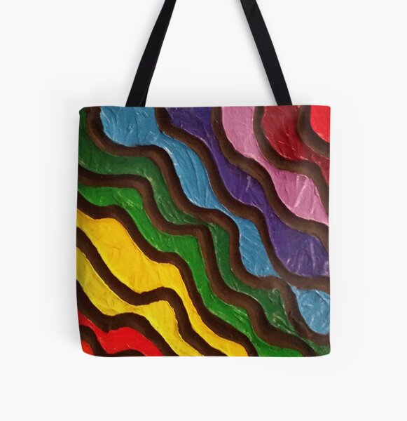 Rainbow Waves 2 Painting All Over Print Tote Bag
