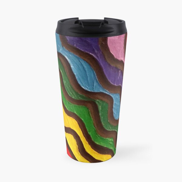 Rainbow Waves 2 Painting Travel Mug