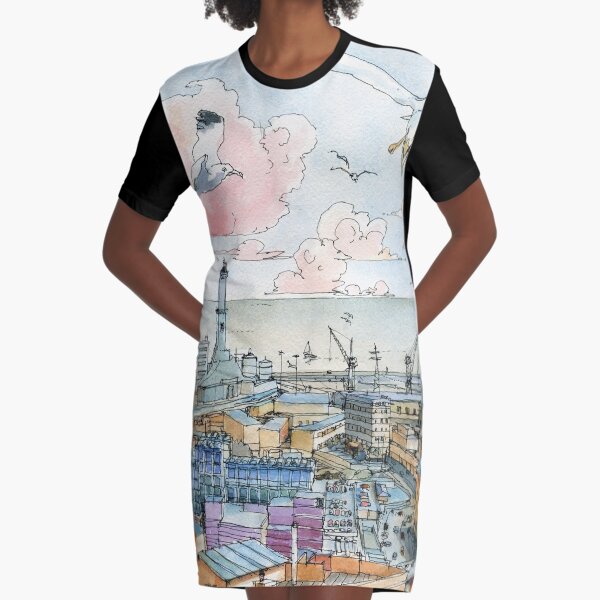 Genova e la Lanterna Graphic T-Shirt Dress
