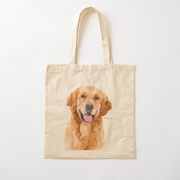 Golden Retriever canvas messenger bag Smiling Cute Dog Cartoon Style I Heart My Pet Theme for Animal Lovers canvas beach bag Blue and Orange 12x15-10