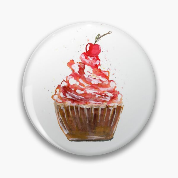 Item preview, Cherry Cupcake Watercolor designed and sold by Sebastian Grafmann.