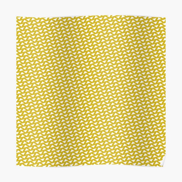 Triangle Reversed Pattern Print Mustard Poster