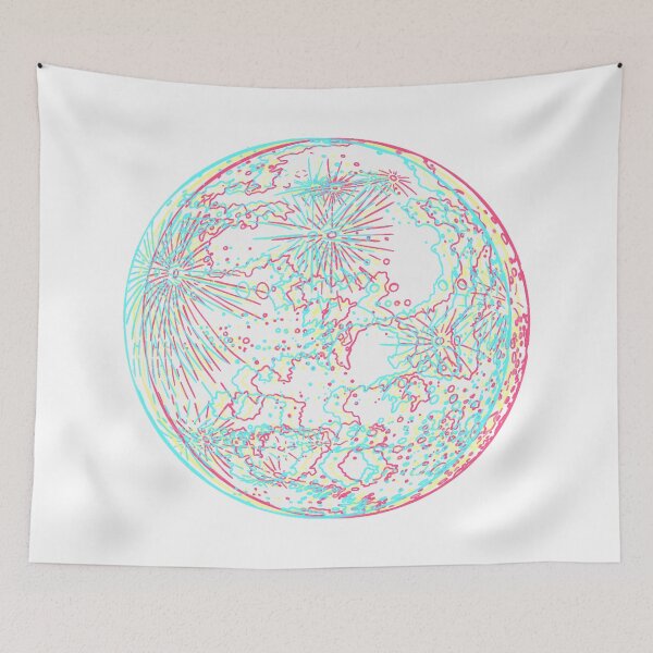 Item preview, red blue 3d moon designed and sold by MartaOlgaKlara.