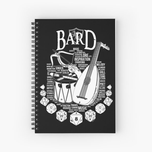 RPG Class Series: Bard - White Version Spiral Notebook