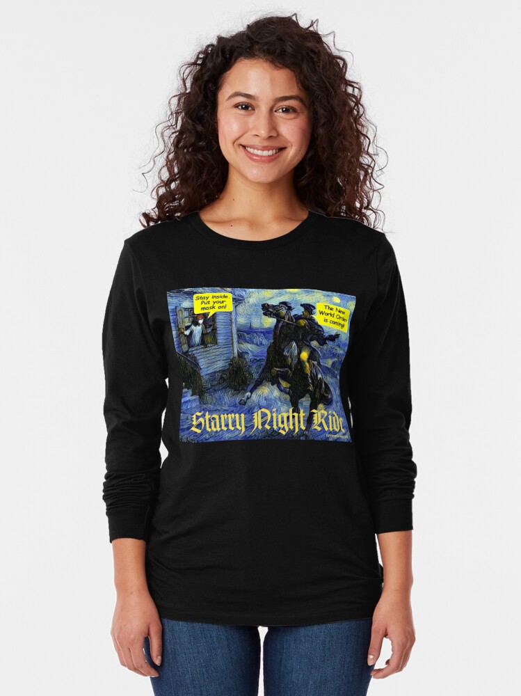 Thumbnail 2 of 5, Long Sleeve T-Shirt, Starry Night Ride designed and sold by EyeMagined.