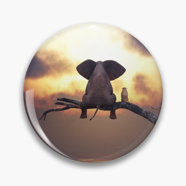 Item preview, elephant and dog are sitting on a tree fleeing a flood designed and sold by Mike Kiev art.