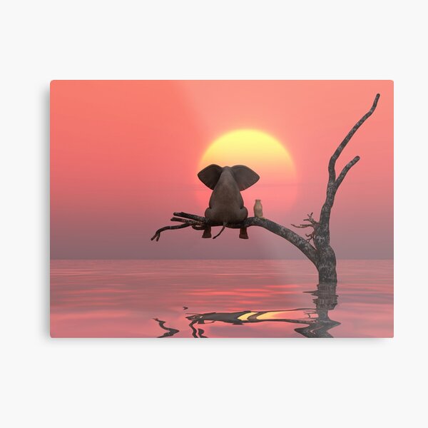Artikel-Vorschau von Elefant und Hund sitzen auf einem Baum, designt und verkauft von Mike Kiev art.