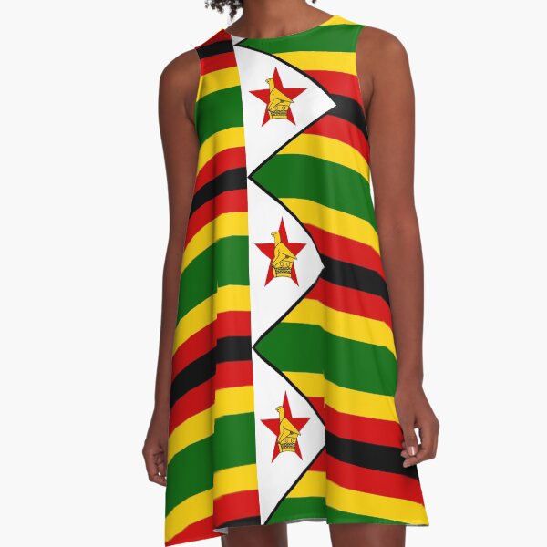 Zimbabwe. AFRICA, Flag of Zimbabwe, Zimbabwean Flag, African Flags. A-Line Dress